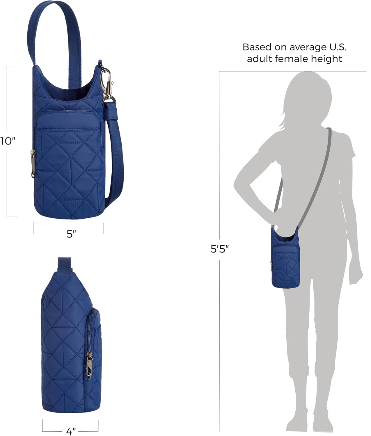 Anti-Theft Boho Insulated Water Bottle Tote