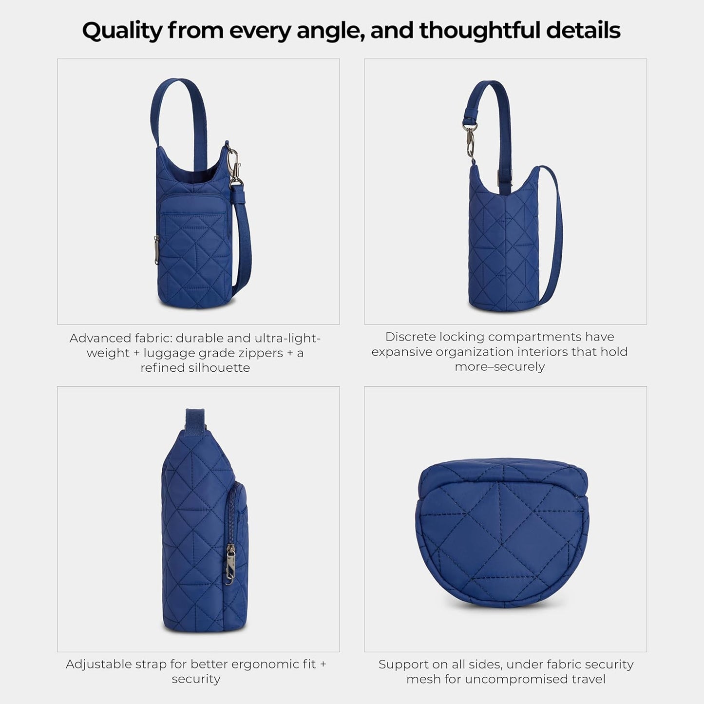 Anti-Theft Boho Insulated Water Bottle Tote