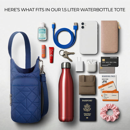 Anti-Theft Boho Insulated Water Bottle Tote