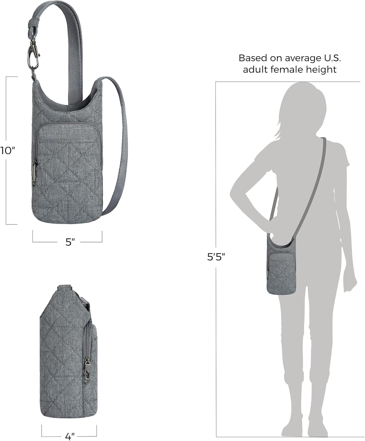 Anti-Theft Boho Insulated Water Bottle Tote
