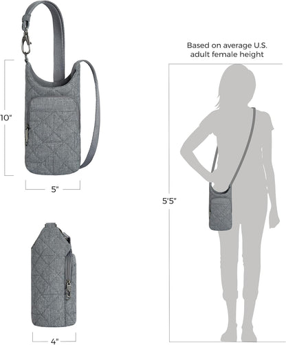 Anti-Theft Boho Insulated Water Bottle Tote
