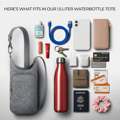 Anti-Theft Boho Insulated Water Bottle Tote