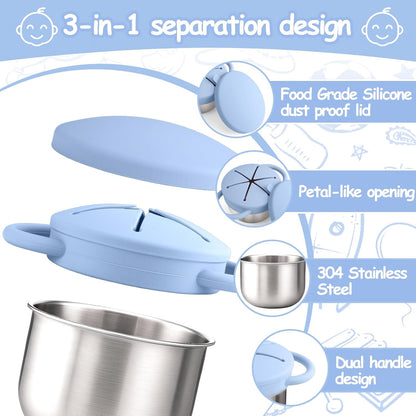 2PCS Stainless Steel Snack Containers for Toddlers