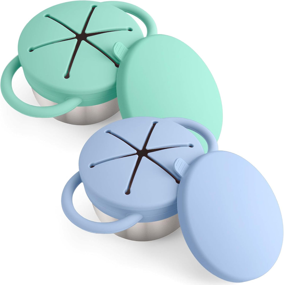 2PCS Stainless Steel Snack Containers for Toddlers