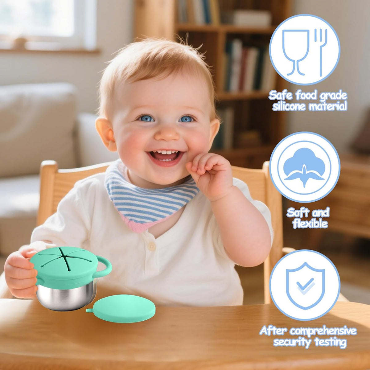 2PCS Stainless Steel Snack Containers for Toddlers