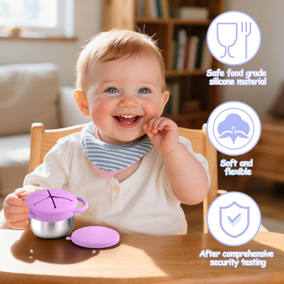 2PCS Stainless Steel Snack Containers for Toddlers