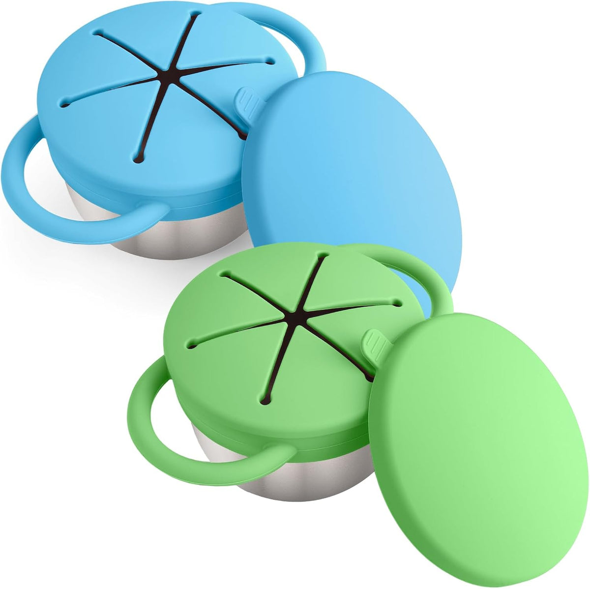 2PCS Stainless Steel Snack Containers for Toddlers