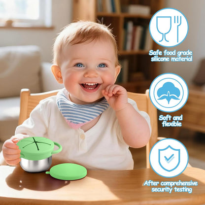 2PCS Stainless Steel Snack Containers for Toddlers