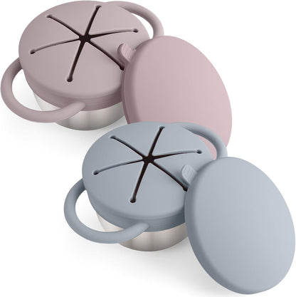2PCS Stainless Steel Snack Containers for Toddlers