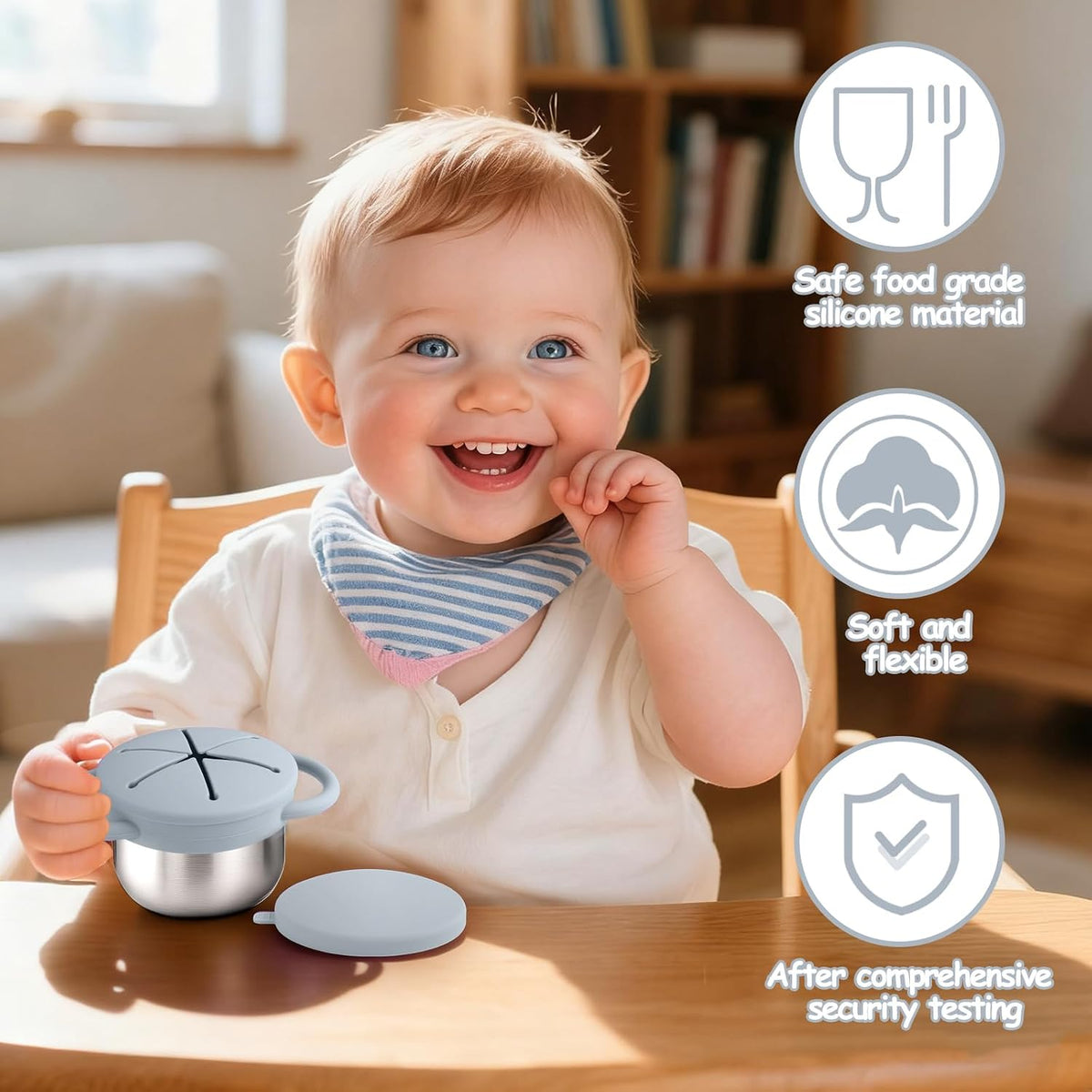 2PCS Stainless Steel Snack Containers for Toddlers