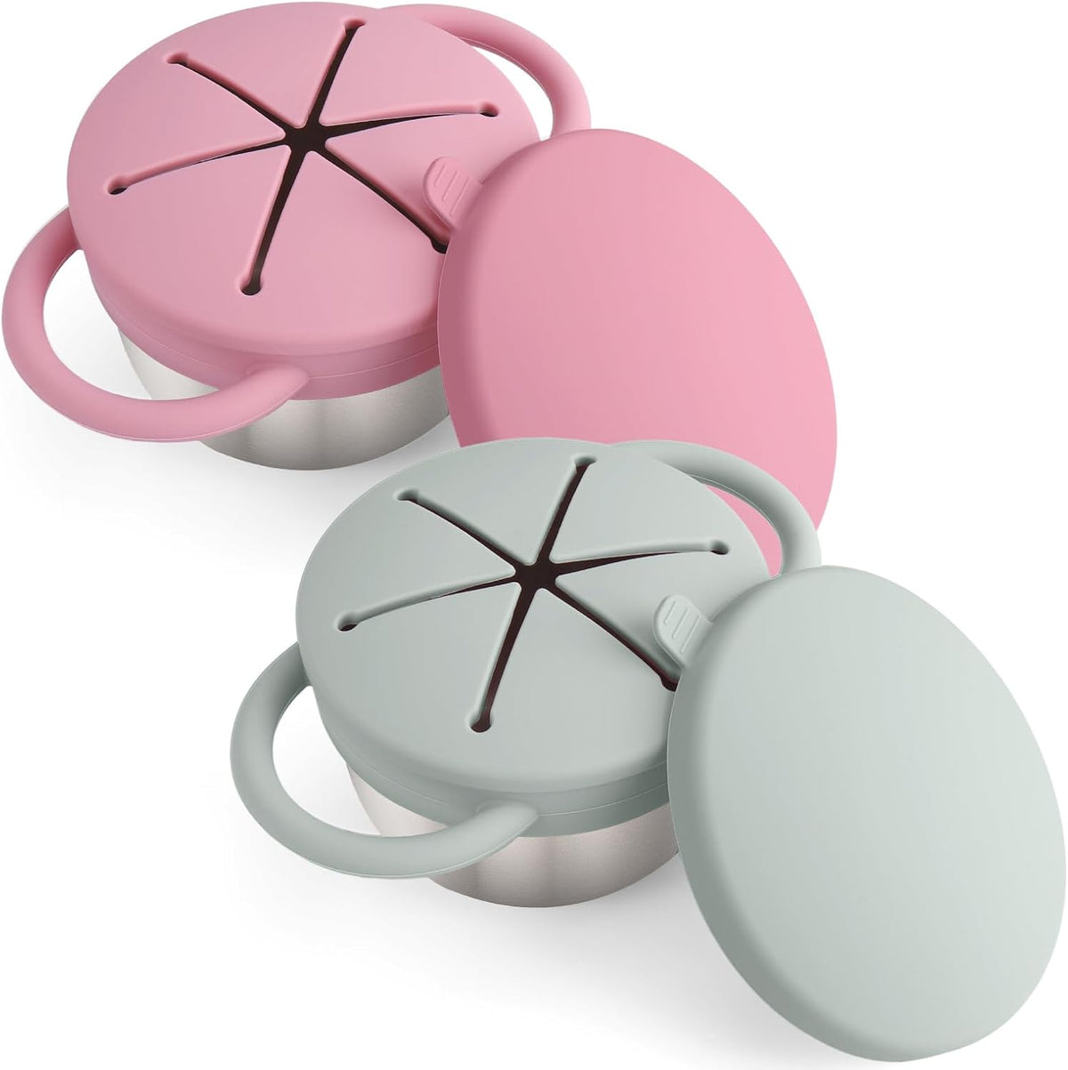 2PCS Stainless Steel Snack Containers for Toddlers