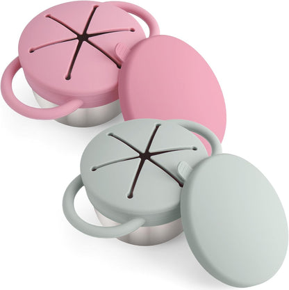 2PCS Stainless Steel Snack Containers for Toddlers