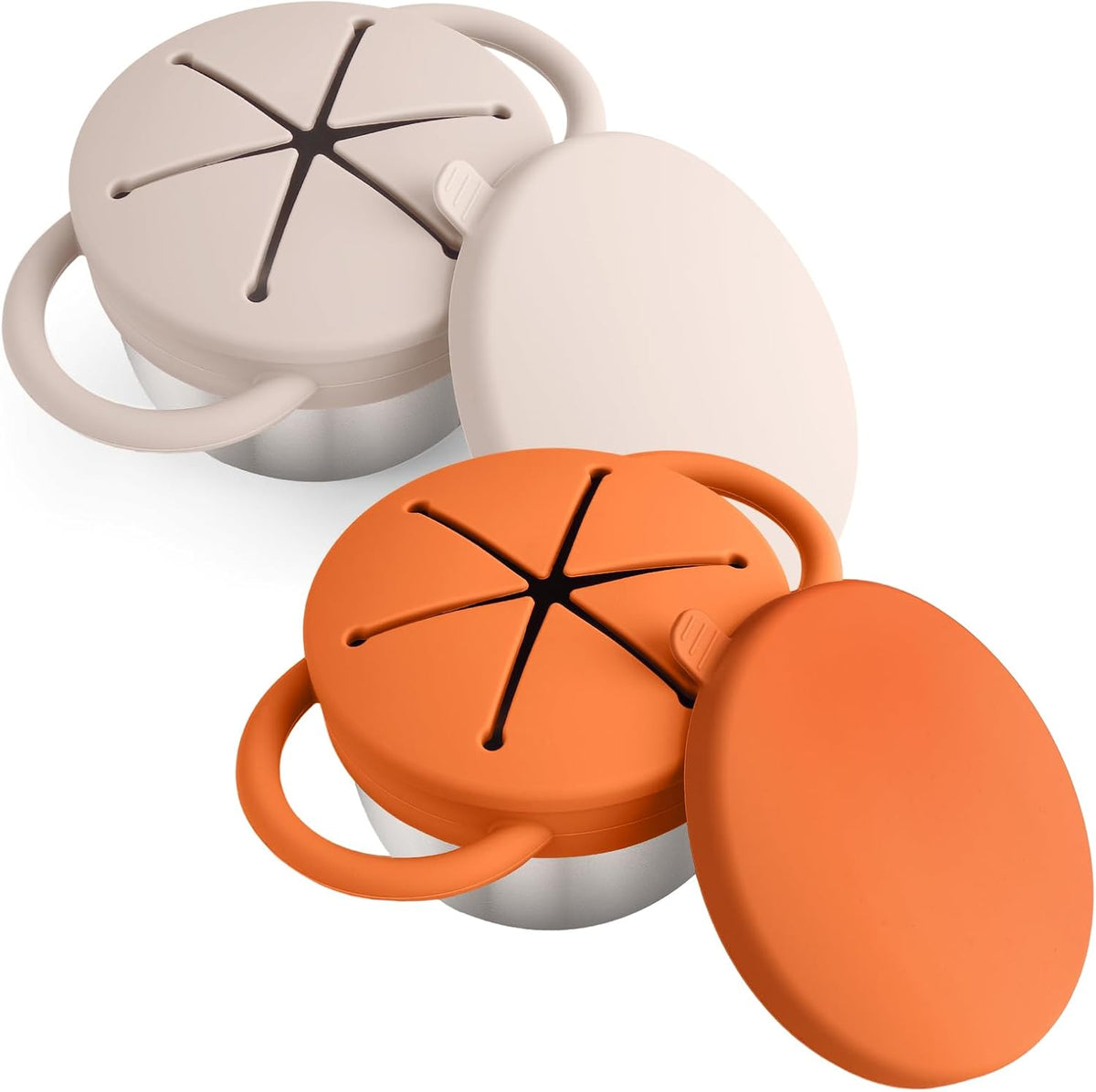 2PCS Stainless Steel Snack Containers for Toddlers