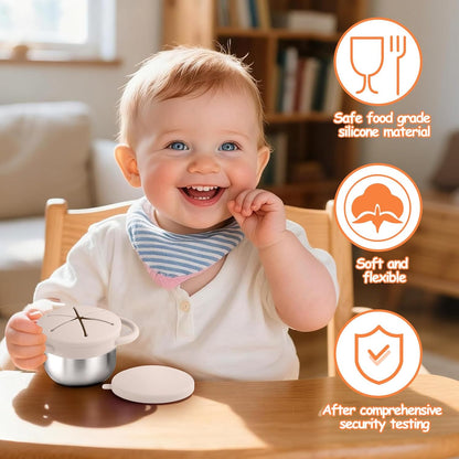 2PCS Stainless Steel Snack Containers for Toddlers