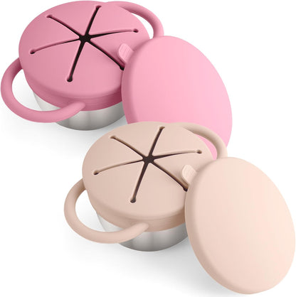 2PCS Stainless Steel Snack Containers for Toddlers