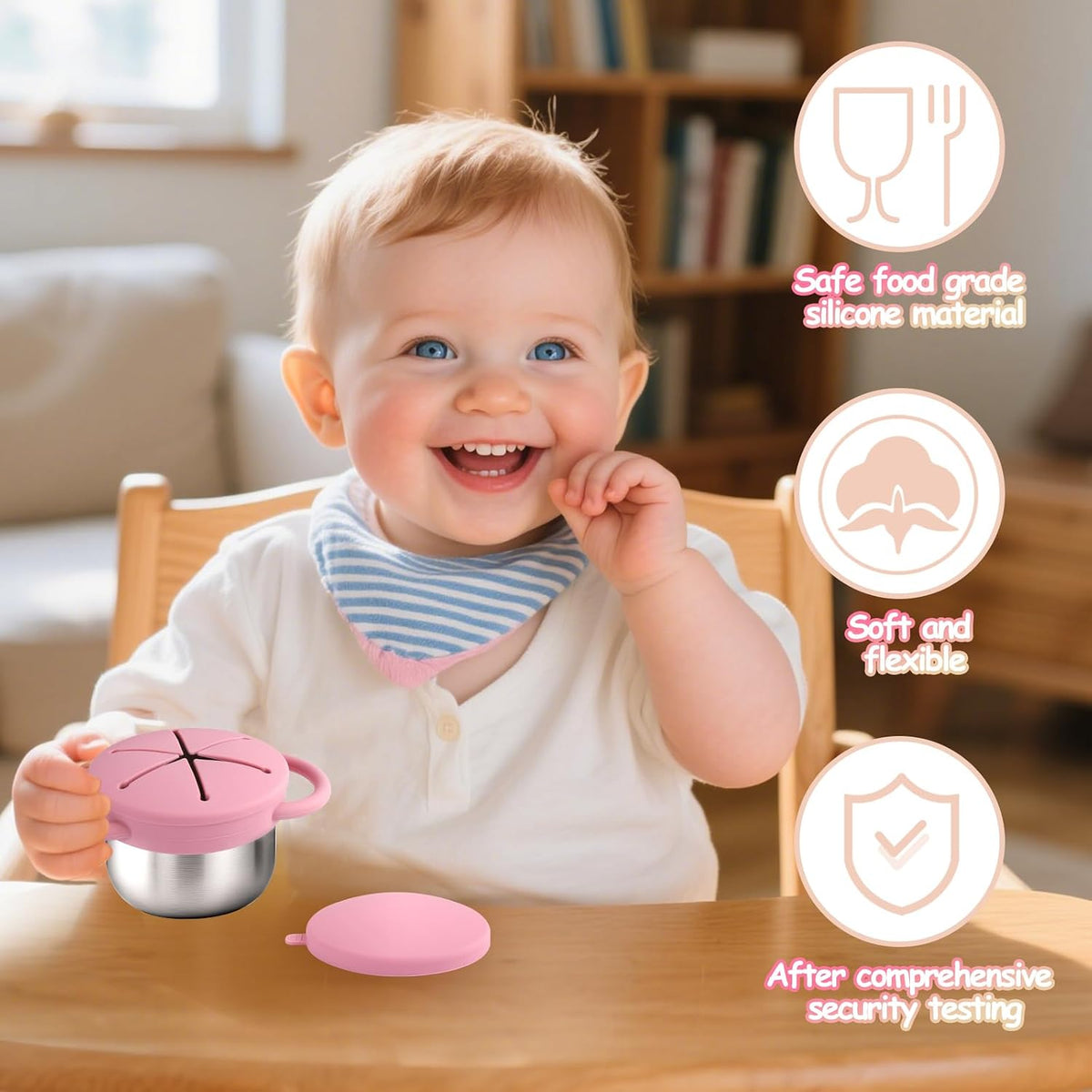 2PCS Stainless Steel Snack Containers for Toddlers