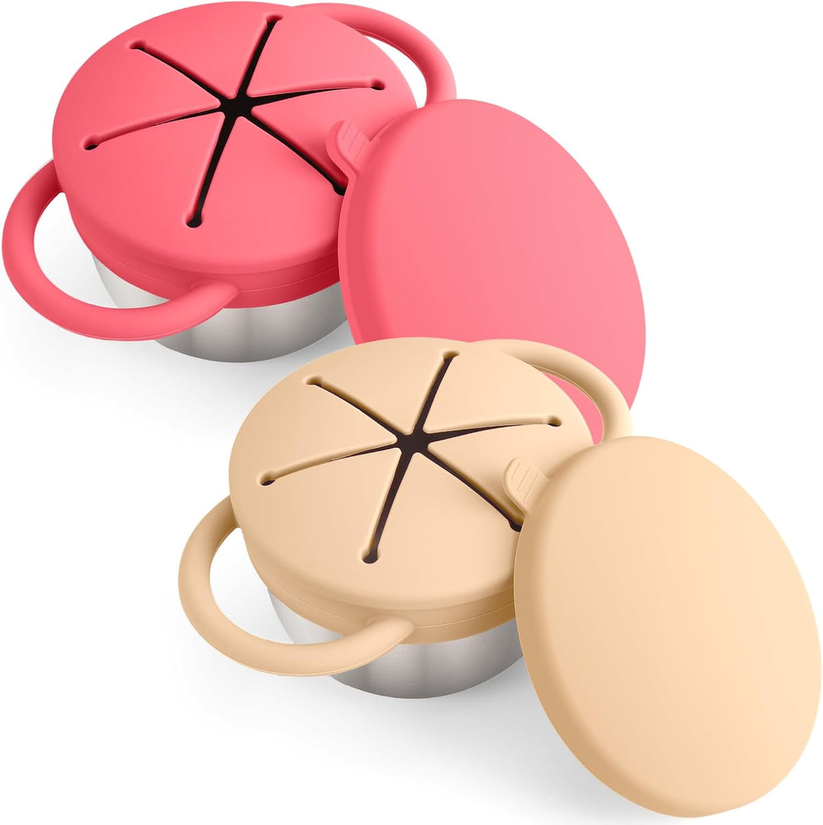 2PCS Stainless Steel Snack Containers for Toddlers