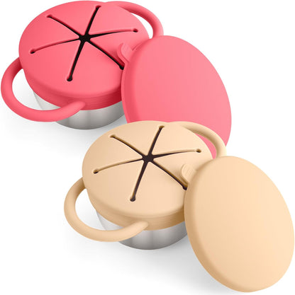 2PCS Stainless Steel Snack Containers for Toddlers