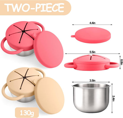 2PCS Stainless Steel Snack Containers for Toddlers