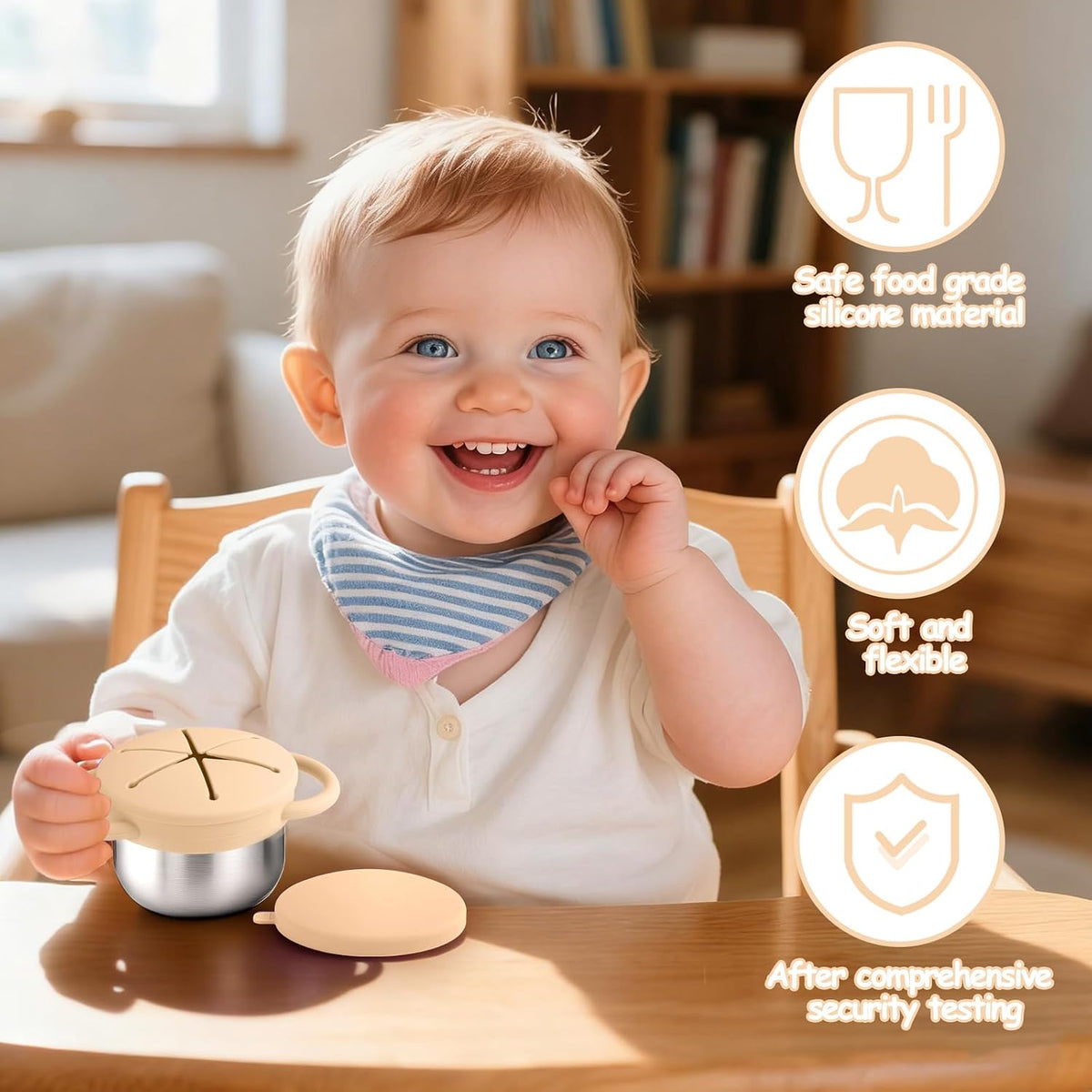 2PCS Stainless Steel Snack Containers for Toddlers