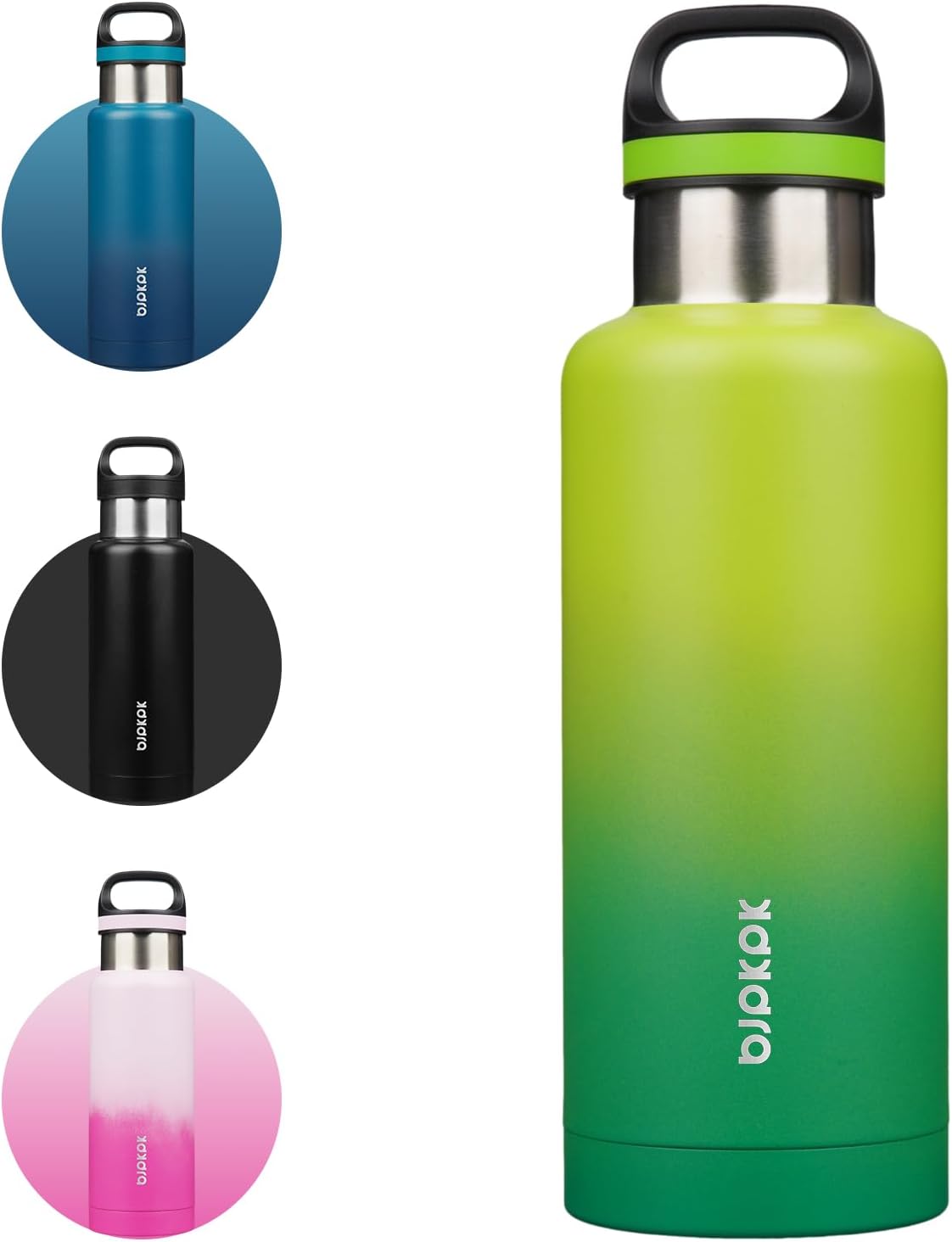 18oz Insulated Water Bottle Stainless Steel Water Bottle with Handle | BPA-Free Leak-Proof Bottle with Double Wall Vacuum Insulation, Reusable Water Bottle for Gym, Office, Travel & Everyday Use