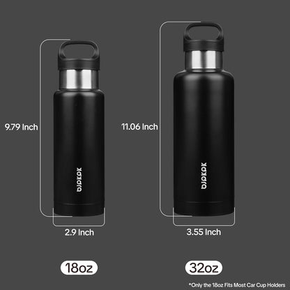 18oz Insulated Water Bottle Stainless Steel Water Bottle with Handle | BPA-Free Leak-Proof Bottle with Double Wall Vacuum Insulation, Reusable Water Bottle for Gym, Office, Travel & Everyday Use