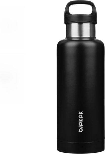 18oz Insulated Water Bottle Stainless Steel Water Bottle with Handle | BPA-Free Leak-Proof Bottle with Double Wall Vacuum Insulation, Reusable Water Bottle for Gym, Office, Travel & Everyday Use