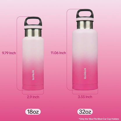 18oz Insulated Water Bottle Stainless Steel Water Bottle with Handle | BPA-Free Leak-Proof Bottle with Double Wall Vacuum Insulation, Reusable Water Bottle for Gym, Office, Travel & Everyday Use