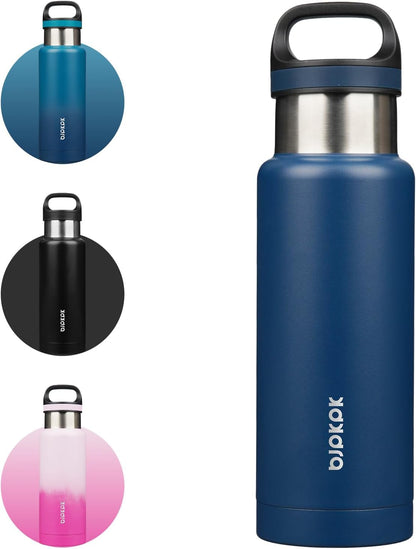 18oz Insulated Water Bottle Stainless Steel Water Bottle with Handle | BPA-Free Leak-Proof Bottle with Double Wall Vacuum Insulation, Reusable Water Bottle for Gym, Office, Travel & Everyday Use