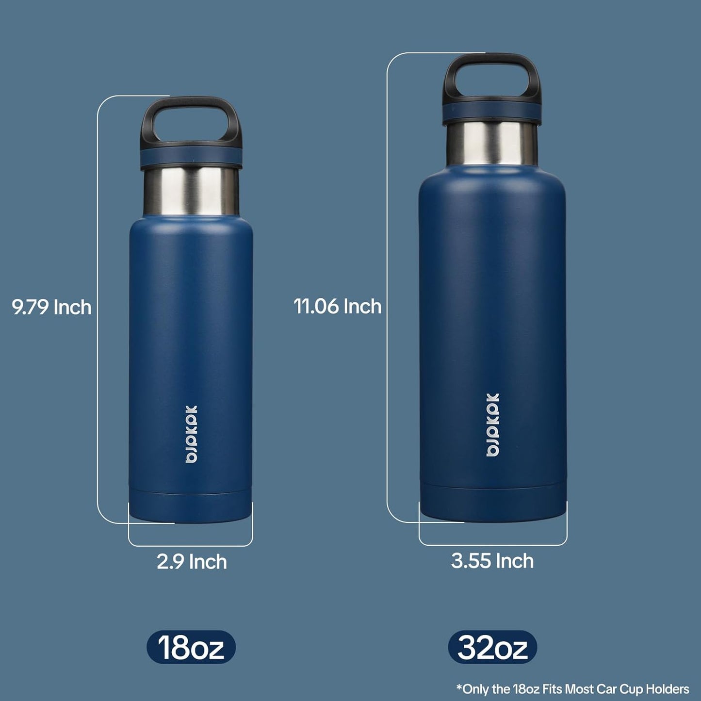 18oz Insulated Water Bottle Stainless Steel Water Bottle with Handle | BPA-Free Leak-Proof Bottle with Double Wall Vacuum Insulation, Reusable Water Bottle for Gym, Office, Travel & Everyday Use