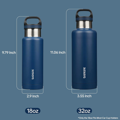 18oz Insulated Water Bottle Stainless Steel Water Bottle with Handle | BPA-Free Leak-Proof Bottle with Double Wall Vacuum Insulation, Reusable Water Bottle for Gym, Office, Travel & Everyday Use