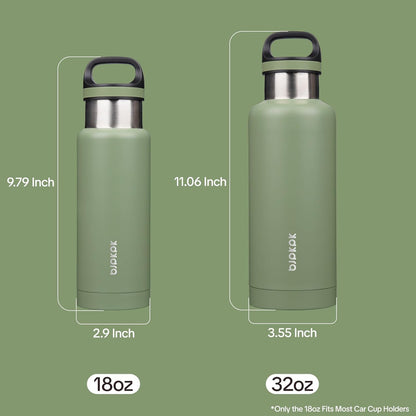 18oz Insulated Water Bottle Stainless Steel Water Bottle with Handle | BPA-Free Leak-Proof Bottle with Double Wall Vacuum Insulation, Reusable Water Bottle for Gym, Office, Travel & Everyday Use