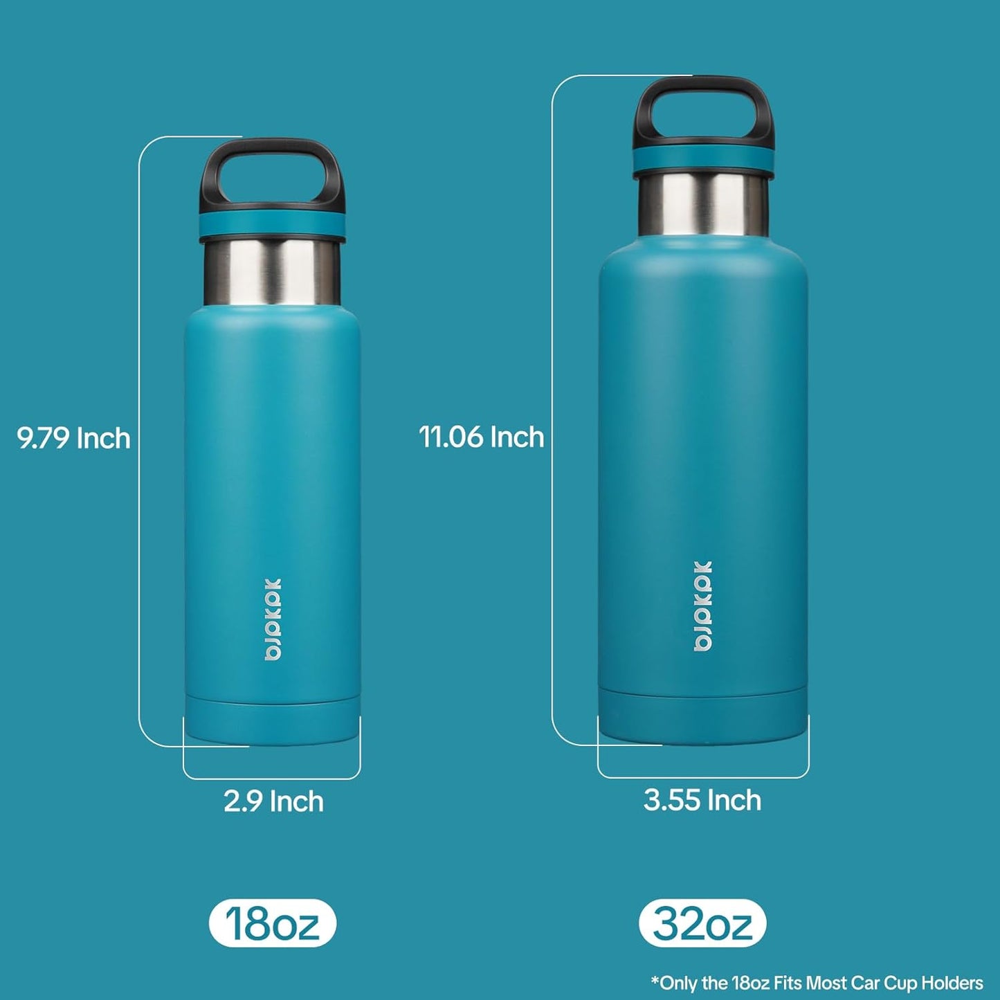 18oz Insulated Water Bottle Stainless Steel Water Bottle with Handle | BPA-Free Leak-Proof Bottle with Double Wall Vacuum Insulation, Reusable Water Bottle for Gym, Office, Travel & Everyday Use