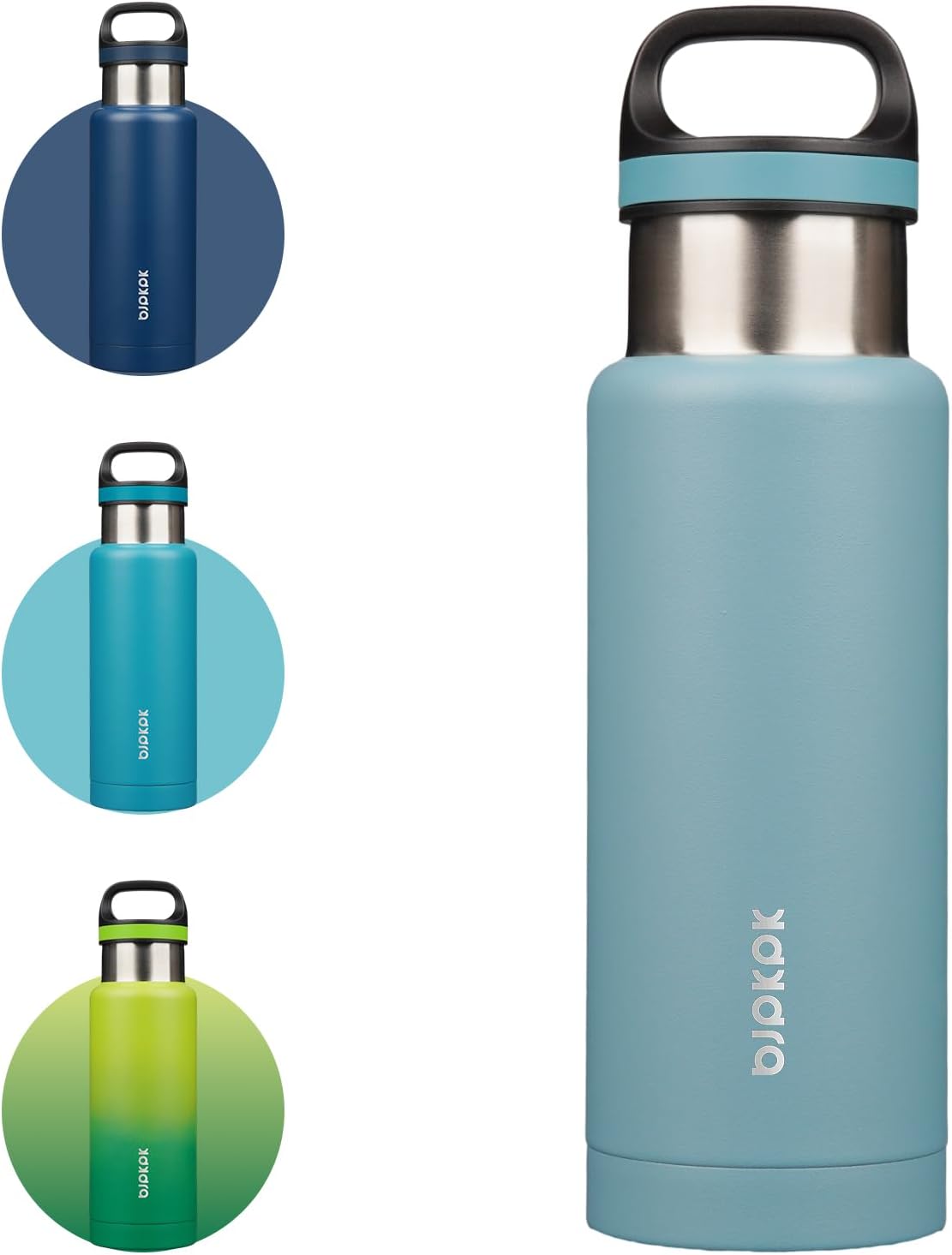 18oz Insulated Water Bottle Stainless Steel Water Bottle with Handle | BPA-Free Leak-Proof Bottle with Double Wall Vacuum Insulation, Reusable Water Bottle for Gym, Office, Travel & Everyday Use