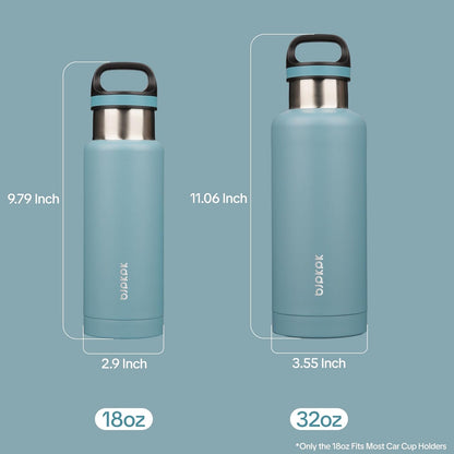 18oz Insulated Water Bottle Stainless Steel Water Bottle with Handle | BPA-Free Leak-Proof Bottle with Double Wall Vacuum Insulation, Reusable Water Bottle for Gym, Office, Travel & Everyday Use