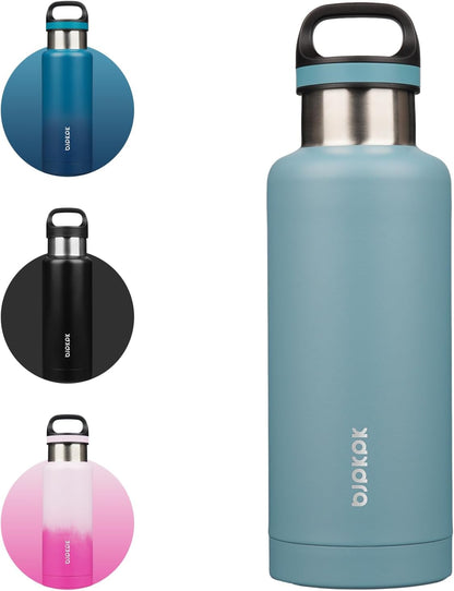 18oz Insulated Water Bottle Stainless Steel Water Bottle with Handle | BPA-Free Leak-Proof Bottle with Double Wall Vacuum Insulation, Reusable Water Bottle for Gym, Office, Travel & Everyday Use