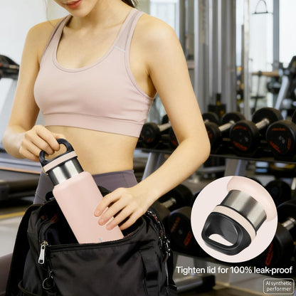 18oz Insulated Water Bottle Stainless Steel Water Bottle with Handle | BPA-Free Leak-Proof Bottle with Double Wall Vacuum Insulation, Reusable Water Bottle for Gym, Office, Travel & Everyday Use