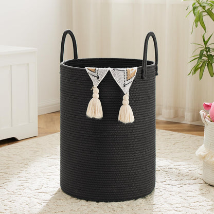 Laundry Basket,Woven Cotton Rope Laundry Hamper,80L for Decorative Storage of Dirty Clothes,Toys and Blankets in Bathroom,Bedroom and Living Room