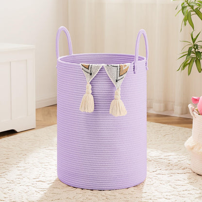 Laundry Basket,Woven Cotton Rope Laundry Hamper,80L for Decorative Storage of Dirty Clothes,Toys and Blankets in Bathroom,Bedroom and Living Room