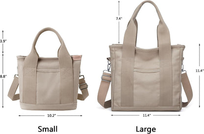 Small Tote Bag with Zipper Tote Bag for Women Canvas Crossbody Bag Shoulder Bag Satchel Hobo Bag Messenger Bag 2023