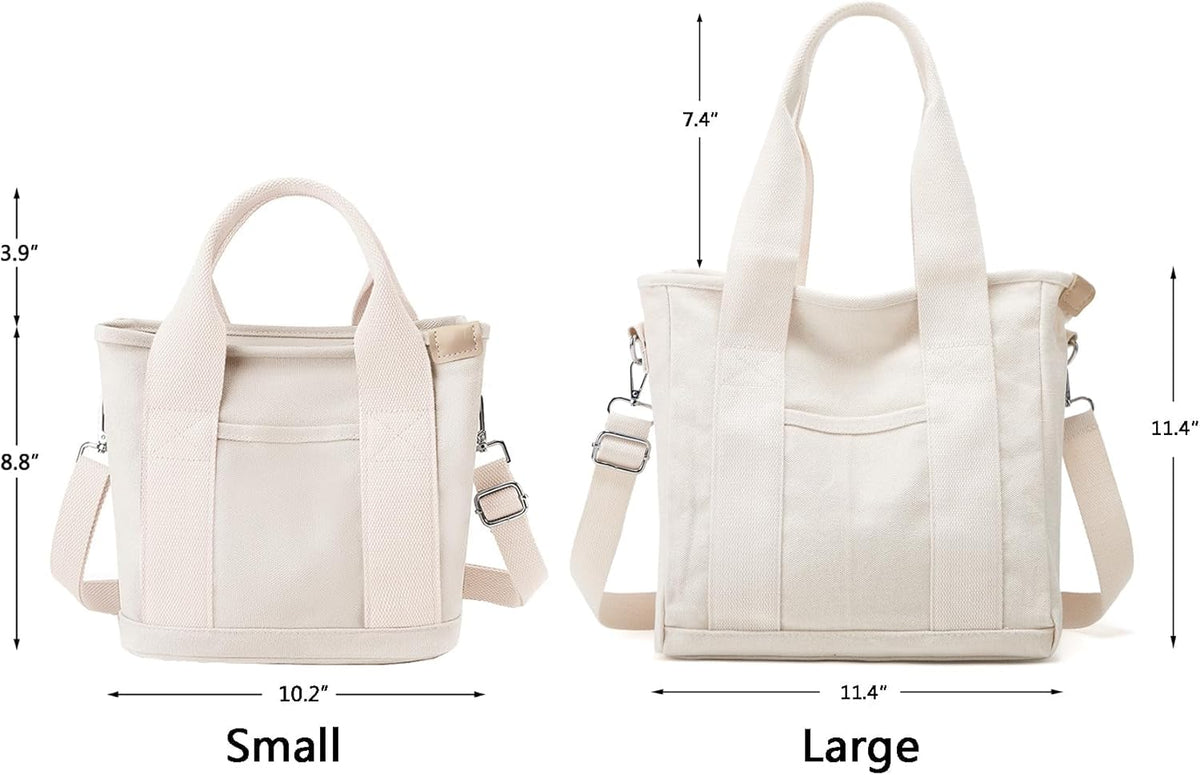 Small Tote Bag with Zipper Tote Bag for Women Canvas Crossbody Bag Shoulder Bag Satchel Hobo Bag Messenger Bag 2023