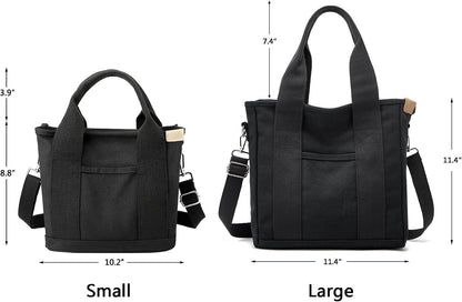 Small Tote Bag with Zipper Tote Bag for Women Canvas Crossbody Bag Shoulder Bag Satchel Hobo Bag Messenger Bag 2023