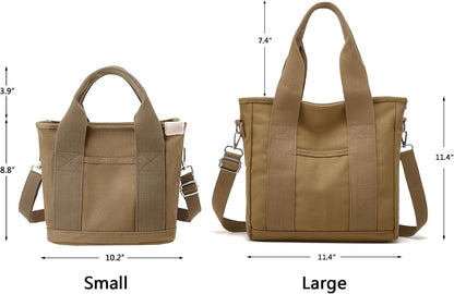 Small Tote Bag with Zipper Tote Bag for Women Canvas Crossbody Bag Shoulder Bag Satchel Hobo Bag Messenger Bag 2023