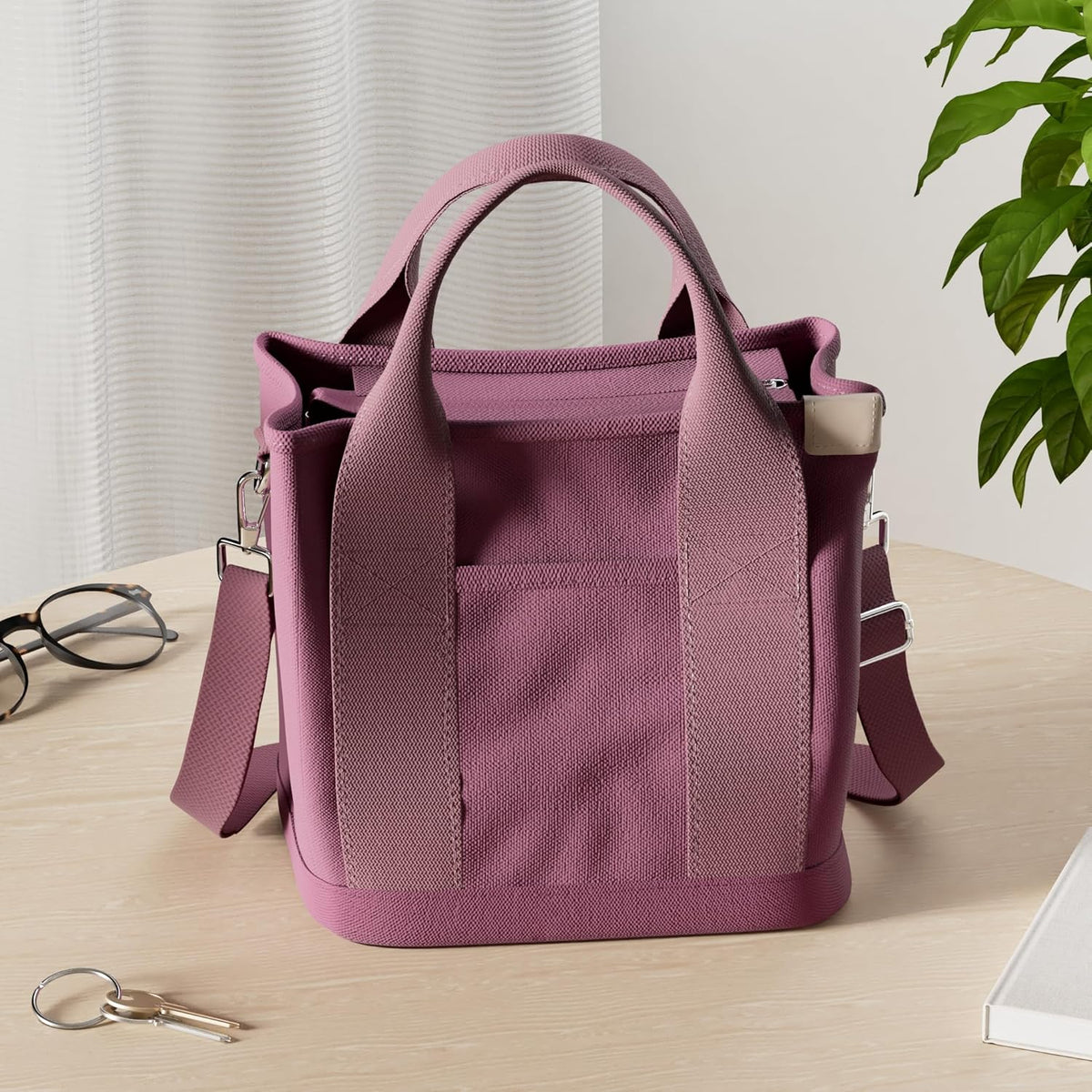 Small Tote Bag with Zipper Tote Bag for Women Canvas Crossbody Bag Shoulder Bag Satchel Hobo Bag Messenger Bag 2023