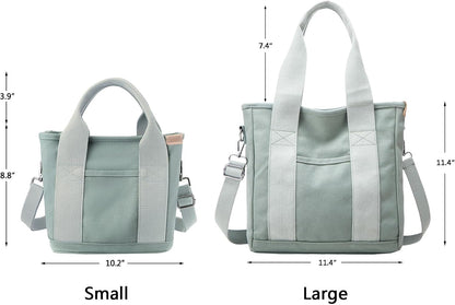Small Tote Bag with Zipper Tote Bag for Women Canvas Crossbody Bag Shoulder Bag Satchel Hobo Bag Messenger Bag 2023