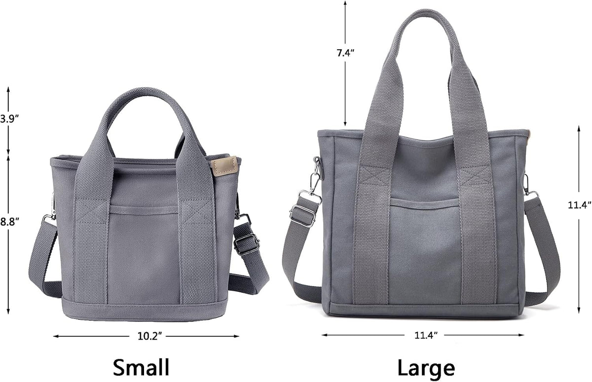 Small Tote Bag with Zipper Tote Bag for Women Canvas Crossbody Bag Shoulder Bag Satchel Hobo Bag Messenger Bag 2023