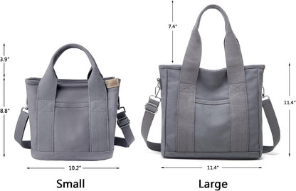 Small Tote Bag with Zipper Tote Bag for Women Canvas Crossbody Bag Shoulder Bag Satchel Hobo Bag Messenger Bag 2023