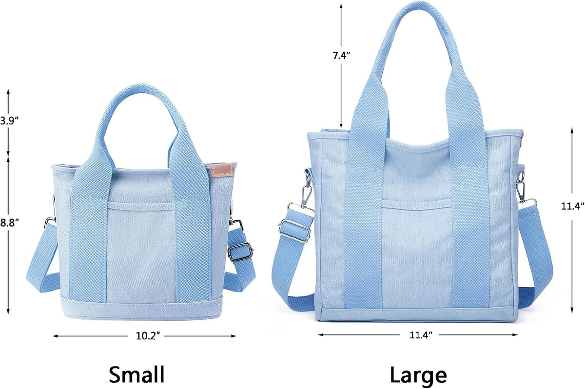 Small Tote Bag with Zipper Tote Bag for Women Canvas Crossbody Bag Shoulder Bag Satchel Hobo Bag Messenger Bag 2023