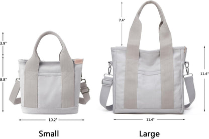 Small Tote Bag with Zipper Tote Bag for Women Canvas Crossbody Bag Shoulder Bag Satchel Hobo Bag Messenger Bag 2023