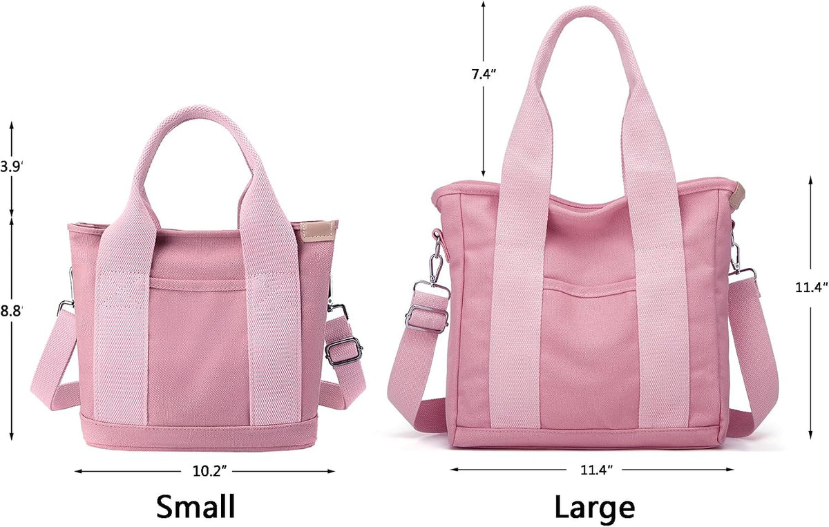 Small Tote Bag with Zipper Tote Bag for Women Canvas Crossbody Bag Shoulder Bag Satchel Hobo Bag Messenger Bag 2023